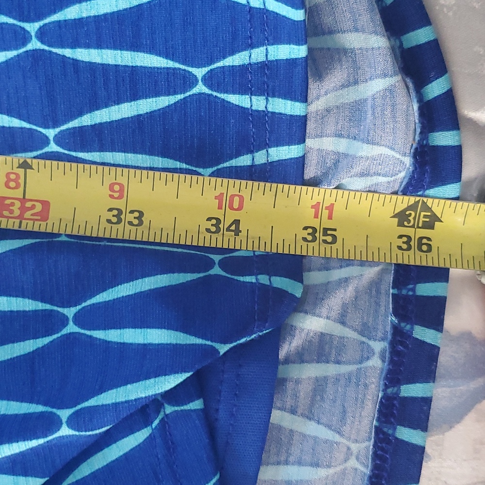 41 Hawthorn Small Blue and Aqua Faux Wrap Dress - Picture 10 of 11